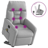 Poltrona elevatória de massagens - Poltrona relax tecido cinzento-nublado