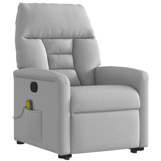 Poltrona elevatória de massagens - Poltrona relax tecido cinzento-nublado Poltrona elevatória de massagens - Poltrona relax tecido cinzento-nublado