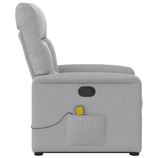 Poltrona elevatória de massagens - Poltrona relax tecido cinzento-nublado Poltrona elevatória de massagens - Poltrona relax tecido cinzento-nublado