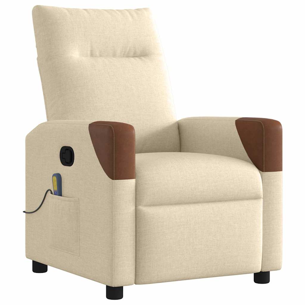 Sillón de masaje reclinable - sillón relax de tela crema