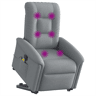 Poltrona elétrica reclinável massagens - Poltrona relax tecido cinzento-claro
