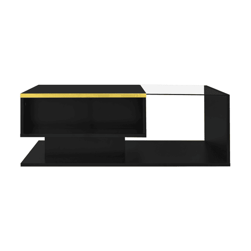 Mesa de centro 90 cm - Com vidro e efeito LED - Preto Mesa de centro 90 cm - Com vidro e efeito LED - Preto