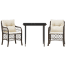 3 pcs conjunto bistrô - cadeiras de jardim - Cadeiras de exterior com almofadões vime PE castanho