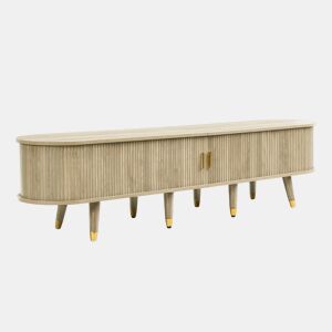 Móvel de TV baixo - com portas de correr, suporte para TV, design exclusivo - Madeira