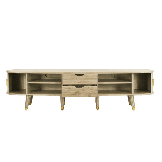 Móvel de TV baixo - com portas de correr, suporte para TV, design exclusivo - Madeira