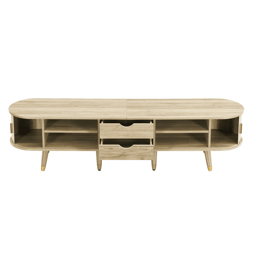 Móvel de TV baixo - com portas de correr, suporte para TV, design exclusivo - Madeira
