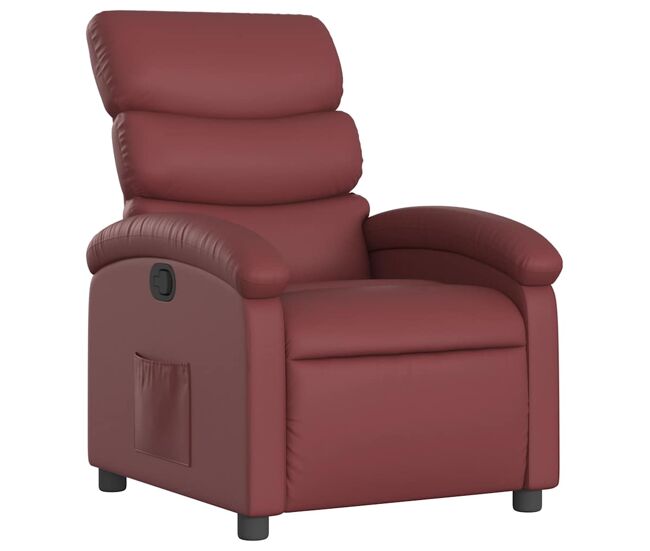 Sillón reclinable - sillón relax de cuero sintético rojo tinto