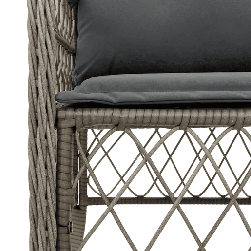 3 pcs conjunto bistrô - cadeiras de jardim - Cadeiras de exterior com almofadões vime PE cinza
