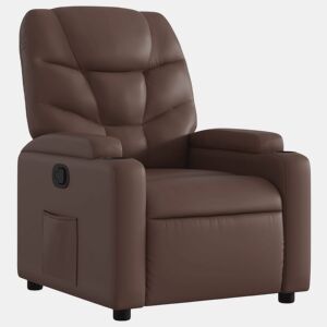 Poltrona reclinável - Poltrona relax couro artificial castanho