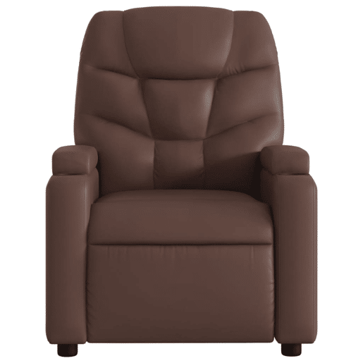 Poltrona reclinável - Poltrona relax couro artificial castanho