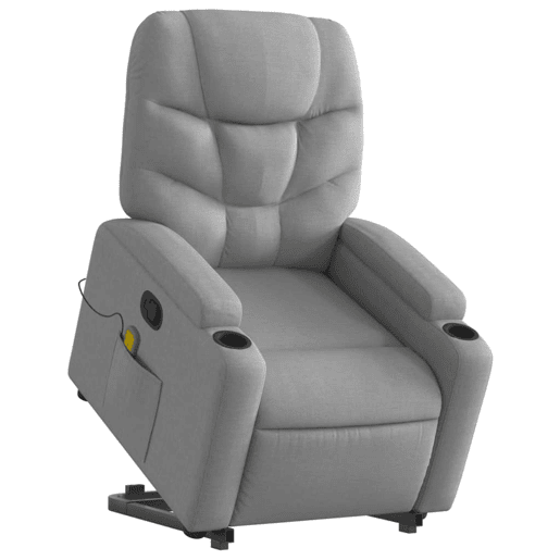 Poltrona reclinável massagens - Poltrona relax tecido cinzento-claro
