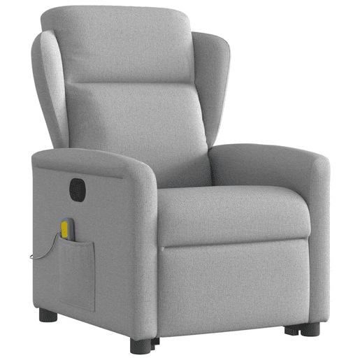 Poltrona elevatória de massagens - Poltrona relax tecido cinzento-nublado