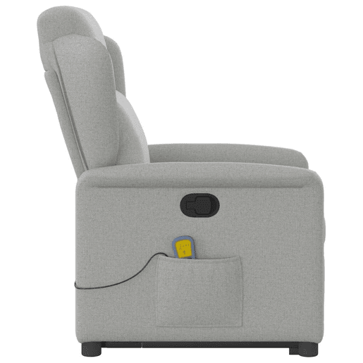 Poltrona elevatória de massagens - Poltrona relax tecido cinzento-nublado