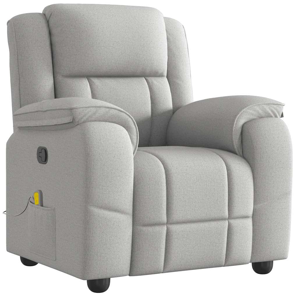 Sillón de masaje reclinable - sillón relax de tela gris nube
