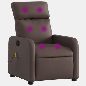 Poltrona de massagens reclinável - Poltrona relax couro artificial castanho