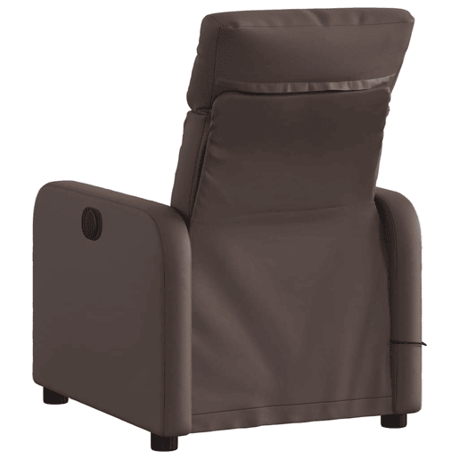 Poltrona de massagens reclinável - Poltrona relax couro artificial castanho