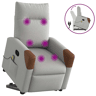 Poltrona elevatória de massagens - Poltrona relax tecido cinzento-nublado