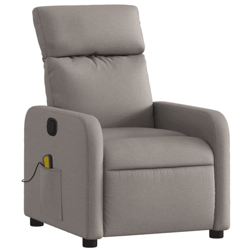 Poltrona de massagens reclinável - Poltrona relax tecido cinzento-acastanhado