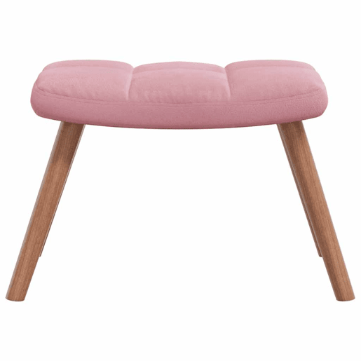 Poltronasofá de design moderno com apoio para os pés em veludo rosa DEC026544