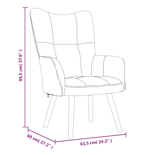 Poltronasofá de design moderno com apoio para os pés em veludo rosa DEC026544