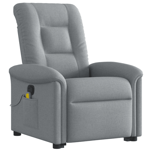 Poltrona reclinável massagens - Poltrona relax tecido cinzento-claro