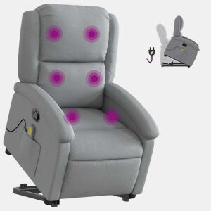 Poltrona reclinável massagens - Poltrona relax tecido cinzento-claro