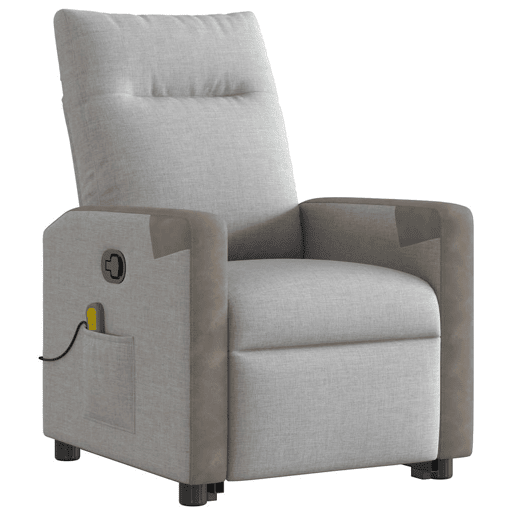 Poltrona elevatória de massagens - Poltrona relax tecido cinzento-nublado