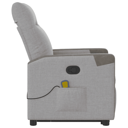 Poltrona elevatória de massagens - Poltrona relax tecido cinzento-nublado
