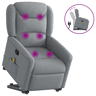 Poltrona reclinável massagens - Poltrona relax tecido cinzento-claro