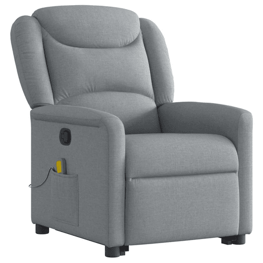 Poltrona reclinável massagens - Poltrona relax tecido cinzento-claro