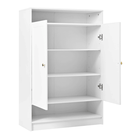 Sapateira moderna 73x34x109 cm - com prateleiras ajustáveis, 2 portas, puxadores dourados - branca Sapateira moderna 73x34x109 cm - com prateleiras ajustáveis, 2 portas, puxadores dourados - branca