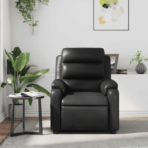 Poltrona de massagens reclinável - Poltrona relax couro artificial preto