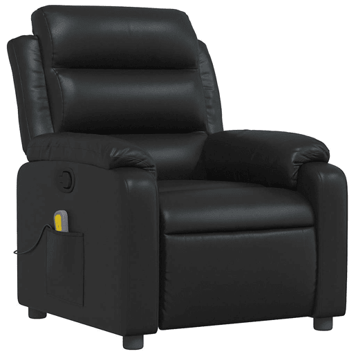 Poltrona de massagens reclinável - Poltrona relax couro artificial preto