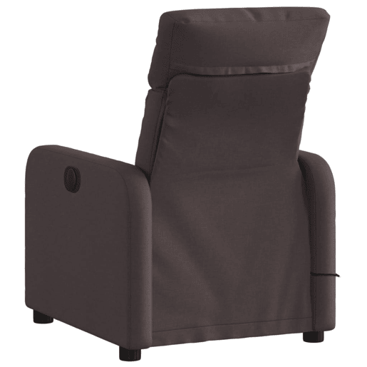Poltrona de massagens reclinável - Poltrona relax tecido castanho-escuro