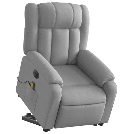 Poltrona elétrica reclinável massagens - Poltrona relax tecido cinzento-claro