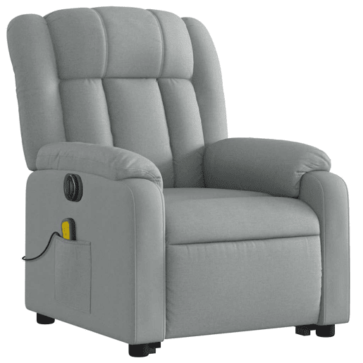 Poltrona elétrica reclinável massagens - Poltrona relax tecido cinzento-claro
