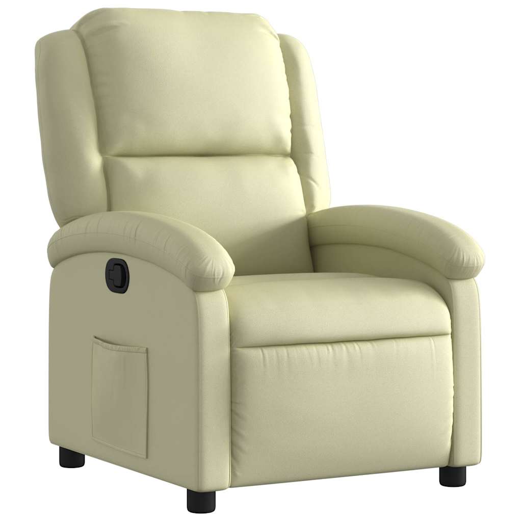 Sillón reclinable - sillón relax de cuero auténtico crema