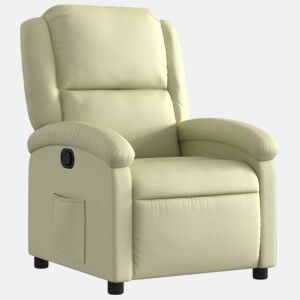 Poltrona reclinável - Poltrona relax couro genuíno cor creme