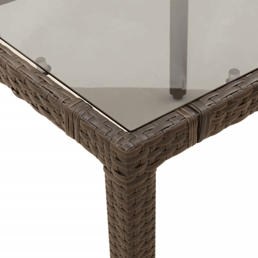 3 pcs conjunto bistrô - cadeiras de jardim - Cadeiras de exterior com almofadões vime PE castanho