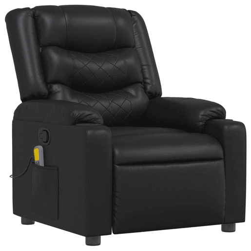 Poltrona de massagens reclinável - Poltrona relax couro artificial preto