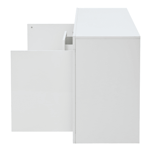 Aparador 140x40x65 cm - 3 gavetas, 2 portas, com LED - Branco