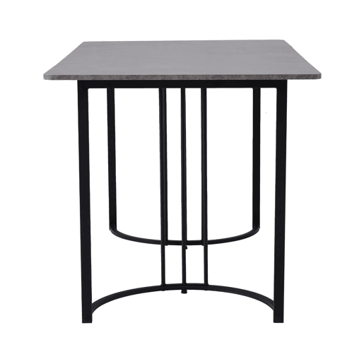 Conjunto de sala de jantar de 5 peças 140x80cm - Mesa com 4 cadeiras de veludo bege e pernas metálicas pretas