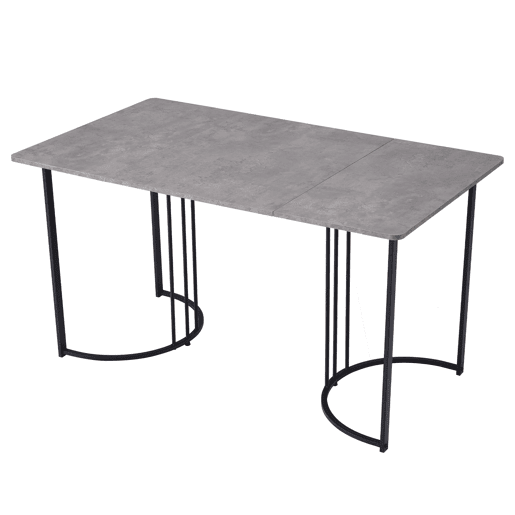Conjunto de sala de jantar de 5 peças 140x80cm - Mesa com 4 cadeiras de veludo bege e pernas metálicas pretas