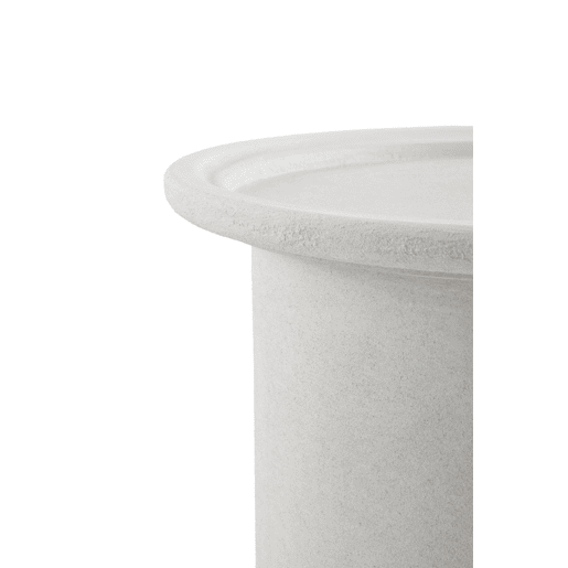 Mesa de centro 48 diâmetro cor cimento branco de poliresina