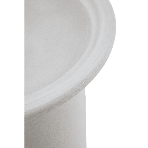 Mesa de centro 48 diâmetro cor cimento branco de poliresina