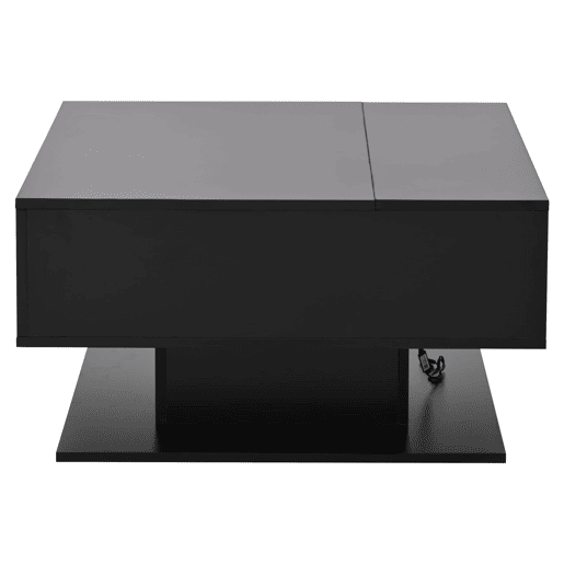 Mesa de centro 80x77x40 cm - Mesa de sala com elevação hidráulica, arrumação, design geométrico - Preto