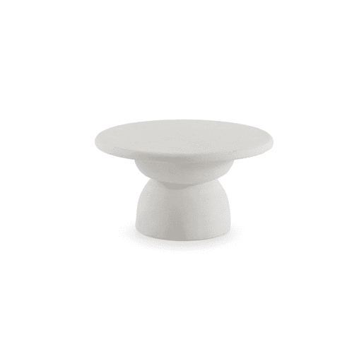 Mesa de centro 70 diâmetro na cor cimento branco de poliresina