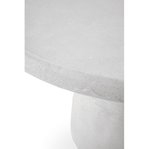Mesa de centro 70 diâmetro na cor cimento branco de poliresina