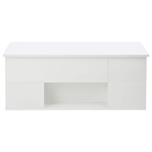 Mesa de centro 100x50x45 cm - Sofá com 2 bancos, 2 gavetas, LED, altura ajustável - Branco
