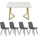 Conjunto de mesas y sillas de comedor Conjunto de mesas y sillas de comedor Blanco/ Gris